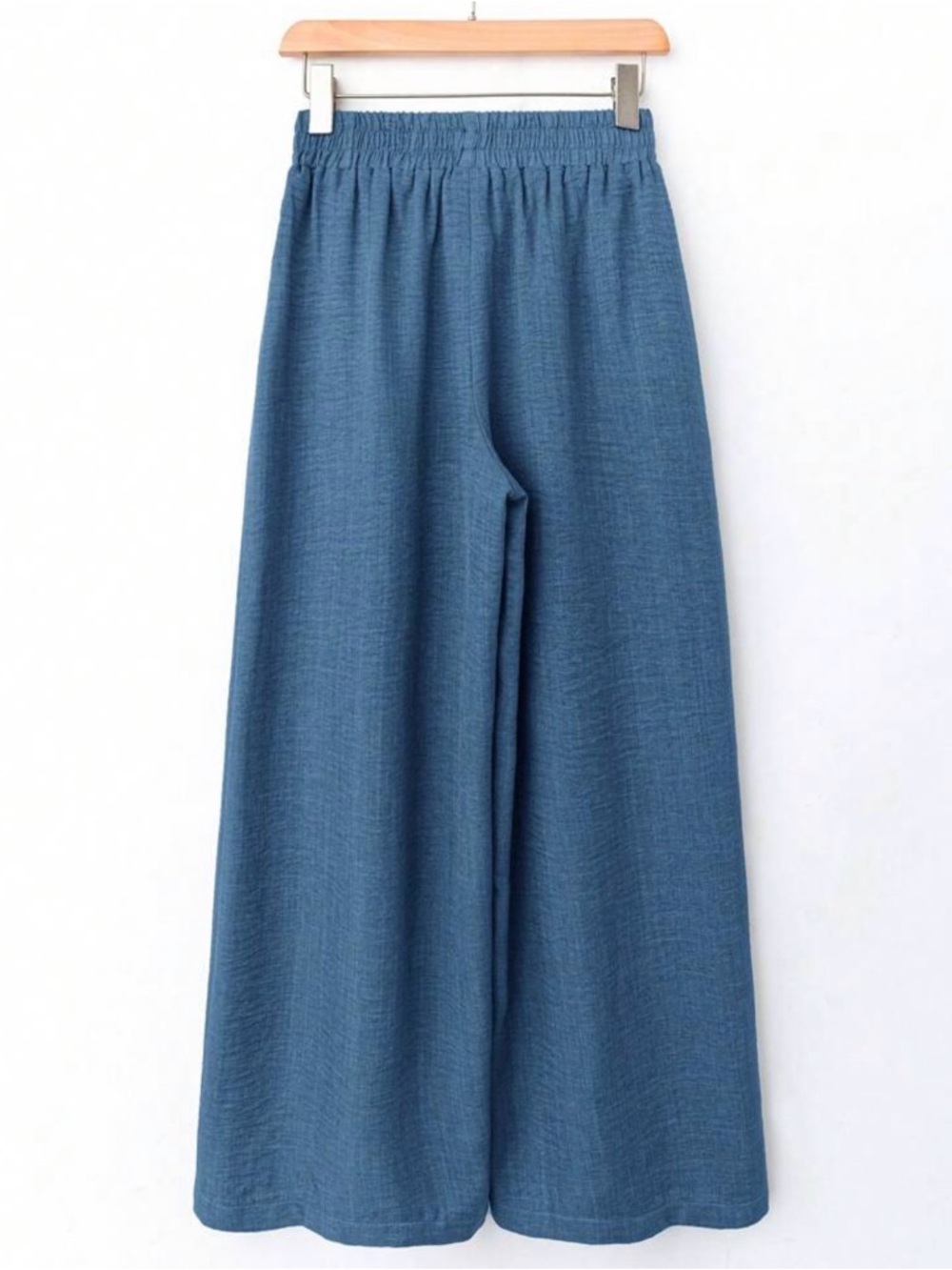 SHEIN Blue Wide Leg Elastic Waist Pants